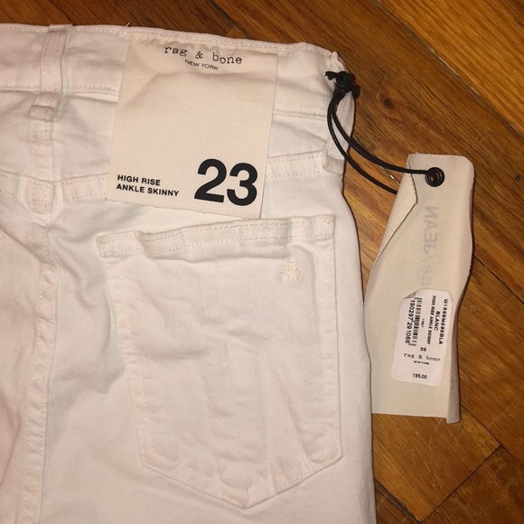 NWT rag&bone High Rise Ankle Skinny Blanc, 23 - Picture 6 of 8